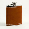 Tan Leather Flask - 6 Oz.